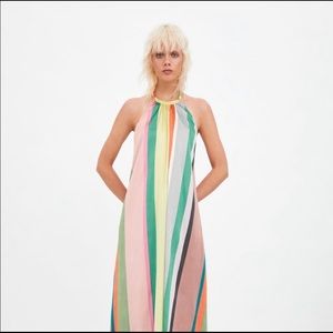 Zara multi color halter dress